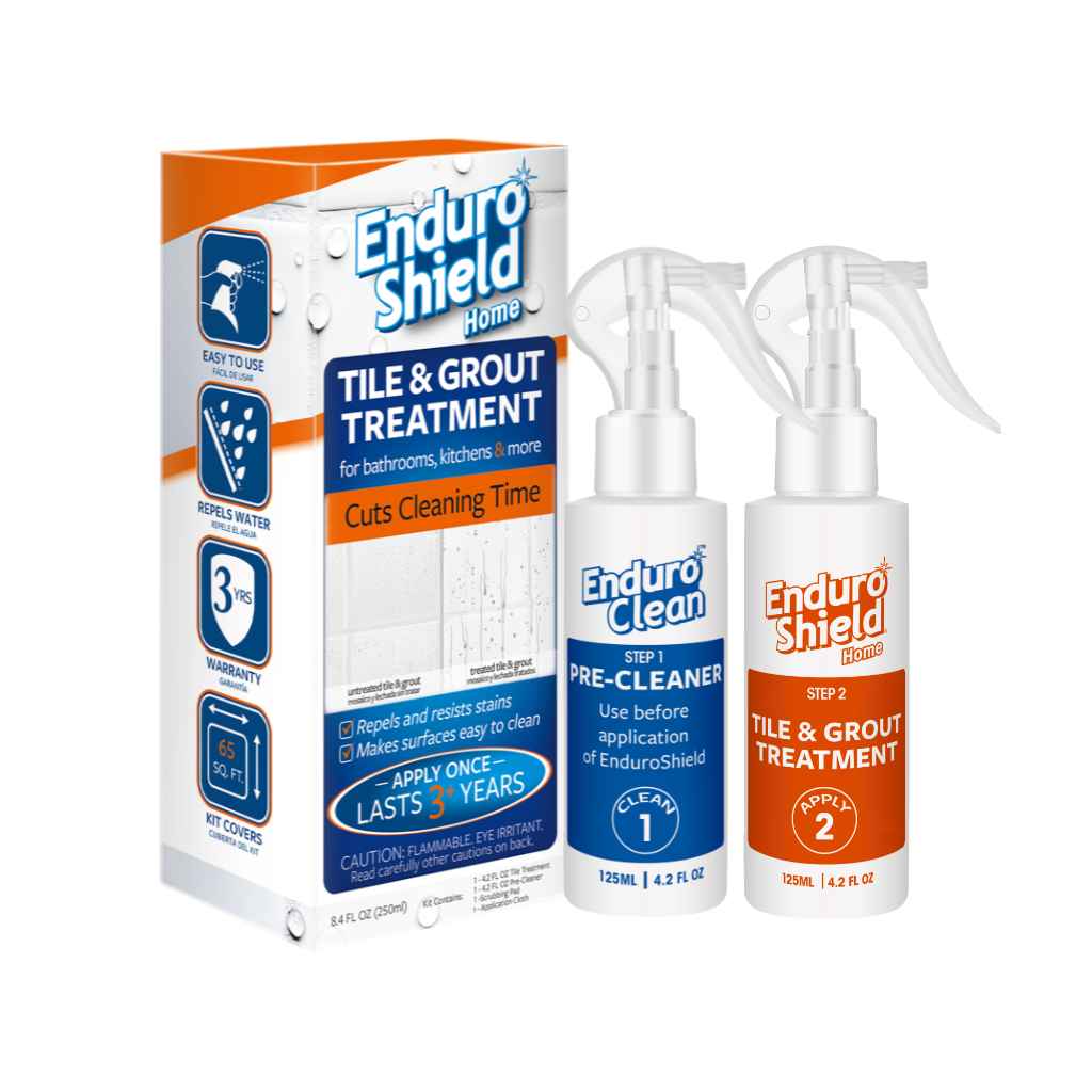 EnduroShield tile and grout treatment with cleaner makes surfaces easy to clean