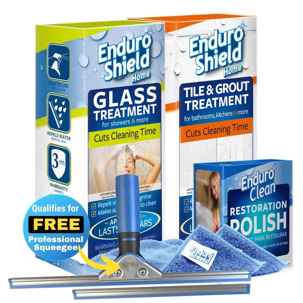 EnduroShield bathroom bundle protects glass and tile making the surfaces easy to clean
