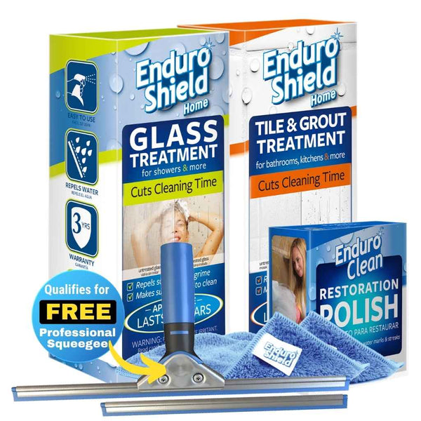 EnduroShield bathroom bundle protects glass and tile making the surfaces easy to clean