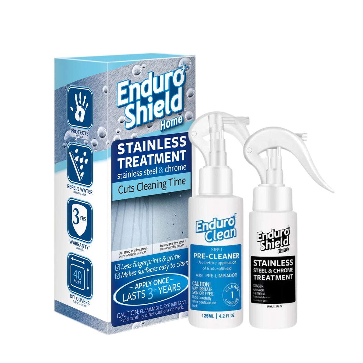 EnduroShield Stainless Steel and chrome treatment for easy cleaning